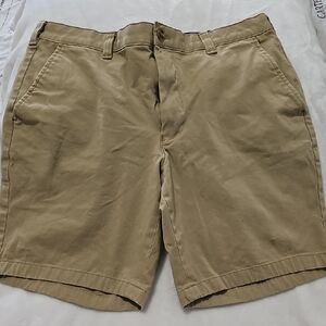 Men's Flat Front Cotton Shorts - Tan